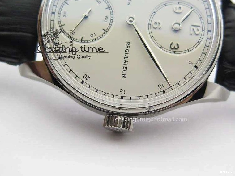 MIROTIME 0424 Effortless Portuguese IW544404 SS White Dial On Black Leather Strap A 7257